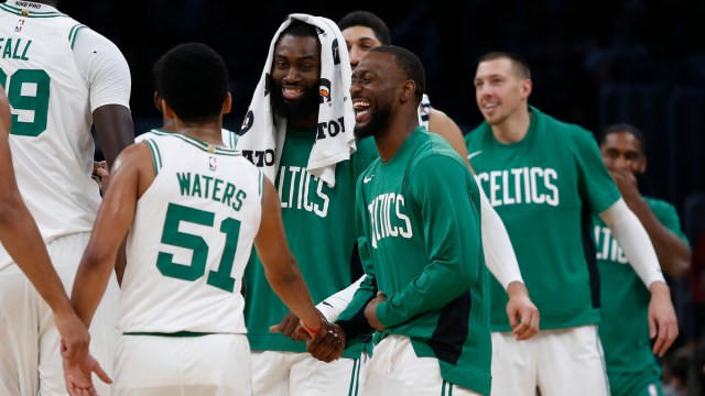 Boston Celtics guard Kemba Walker, Tremont Waters