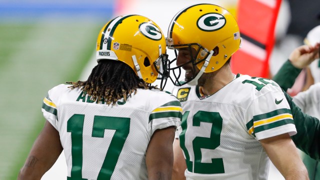 Green Bay Packers Wide Receiver Davante Adams And Quarterback Aaron Rodgers