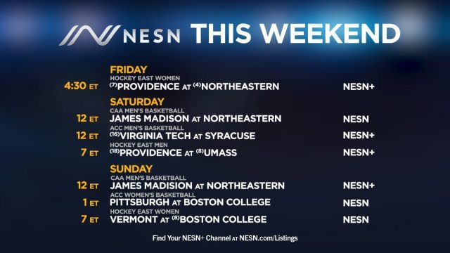 NESN college sports lineup