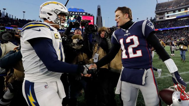 NFL quarterbacks Tom Brady and Philip Rivers