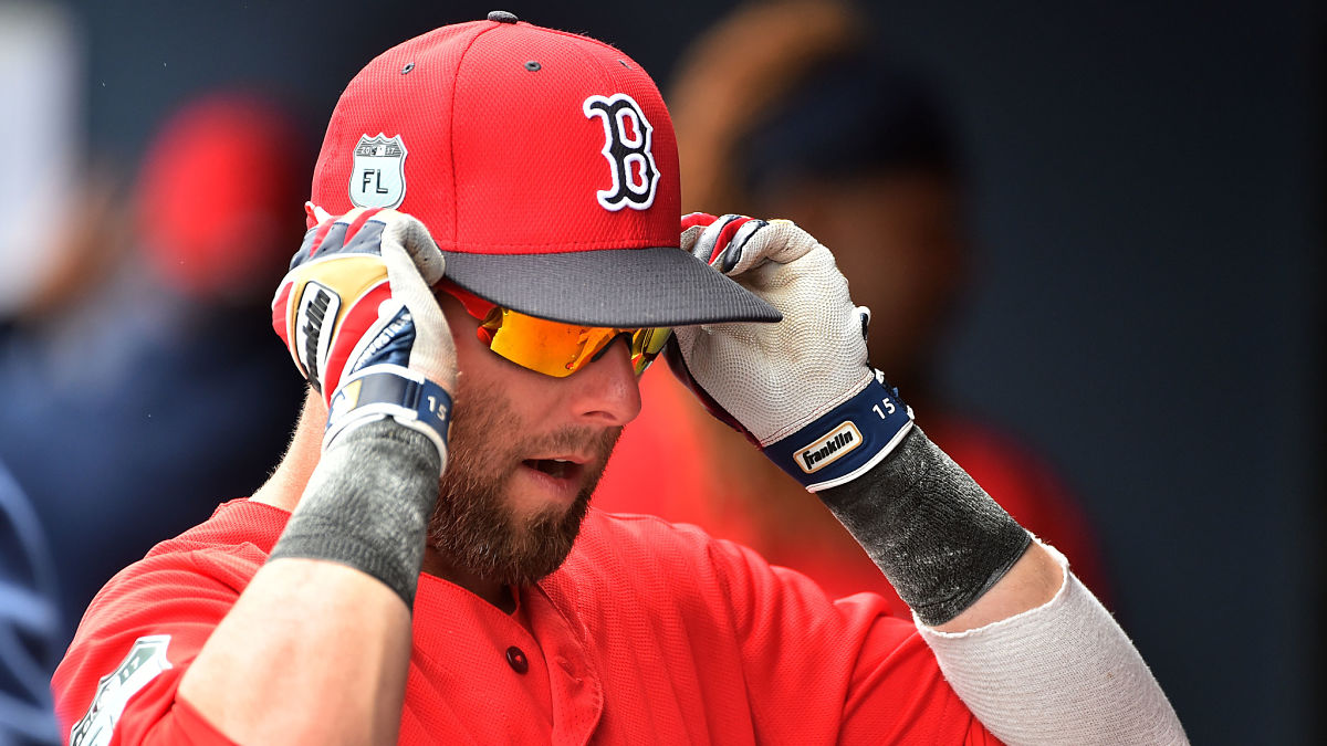 Dustin Pedroia wanted a laundry cart ride during Red Sox tribute