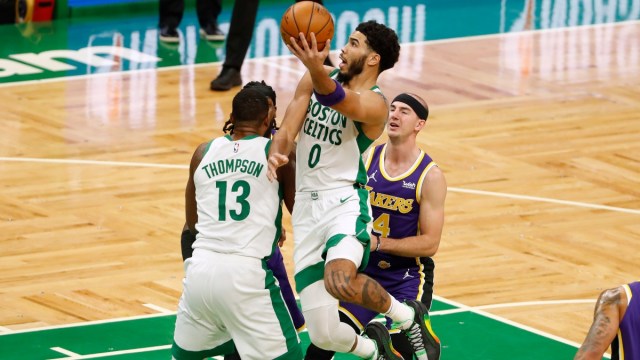 Boston Celtics forward Jayson Tatum (0)