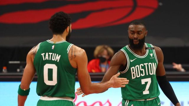 Boston Celtics wings Jayson Tatum, Jaylen Brown