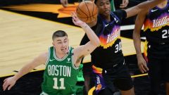 Boston Celtics guard Payton Pritchard, Phoenix Suns center Damian Jones