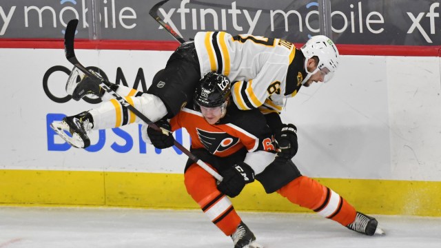 Philadelphia Flyers right wing Nicolas Aube-Kube, Boston Bruins defenseman Jakub Zboril