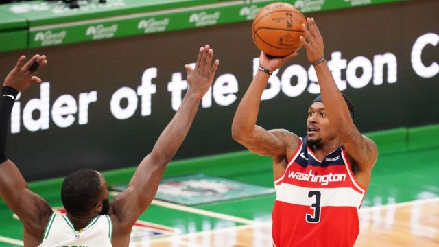 Boston Celtics guard Jaylen Brown and Washington Wizards guard Bradley Beal