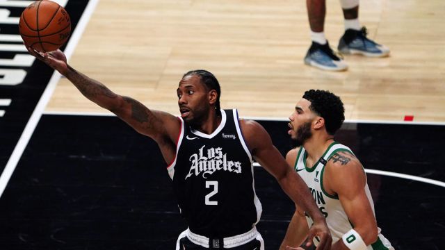 Los Angeles Clippers forward Kawhi Leonard and Boston Celtics forward Jayson Tatum