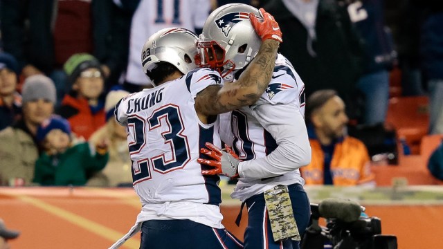 Former New England Patriots safeties Patrick Chung, Duron Harmon
