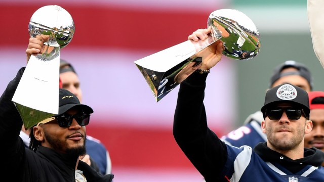 Former New England Patriots safety Patrick Chung and Patriots wide receiver Julian Edelman