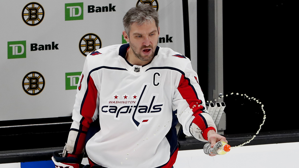 Alex Ovechkin intends to track down Trent Frederic in the groin