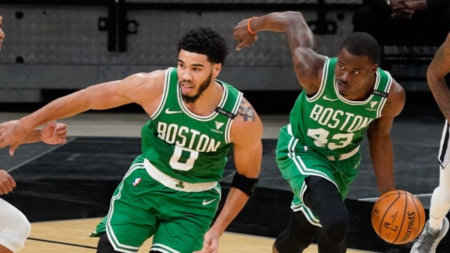 Boston Celtics Forward Jayson Tatum And Chicago Bulls Guard Javonte Green
