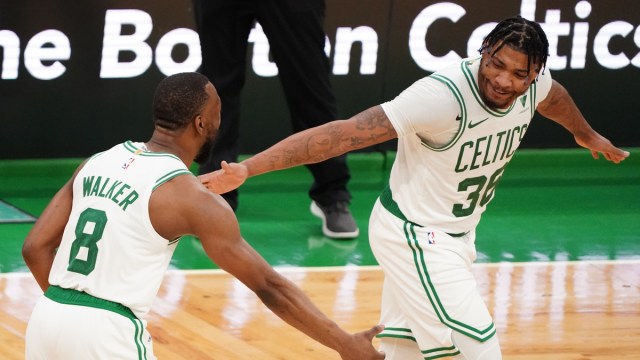 Boston Celtics guard Kemba Walker, Marcus Smart