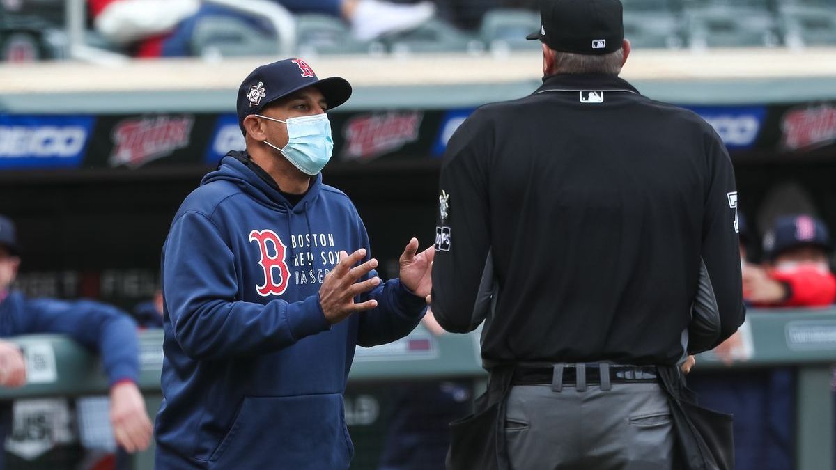 That's two!': Alex Cora ejected from Red Sox loss for arguing foul ball