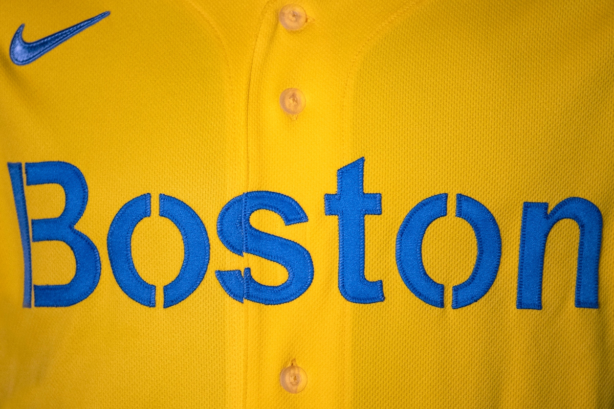 Boston Red Sox Patriots' Day City Connect Uniform by Jason
