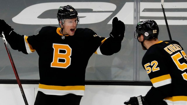 Boston Bruins Forwards Charlie Coyle, Sean Kuraly