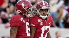 Alabama NFL Draft prospects and potential Patriots wide receivers DeVonta Smith and Jaylen Waddle