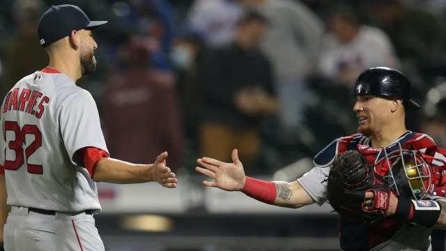 Boston Red Sox Pitcher Matt Barnes; Catcher Christian Vazquez