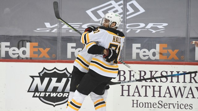 Boston Bruins forward Taylor Hall, David Krejci