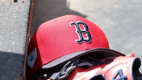 Boston Red Sox hat and glove