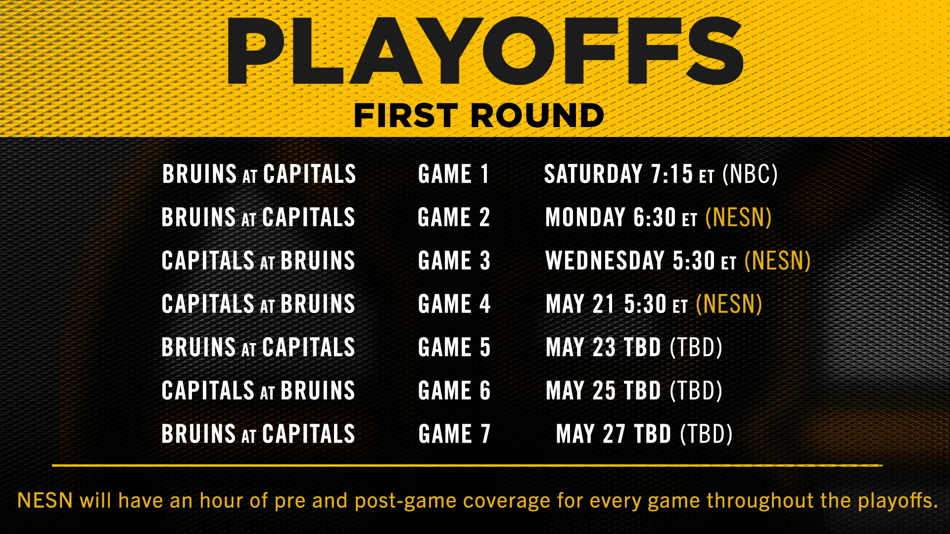 NHL playoff schedule today: What games are on, start time, TV