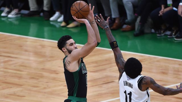 Boston Celtics forward Jayson Tatum and Brooklyn Nets guard Kyrie Irving