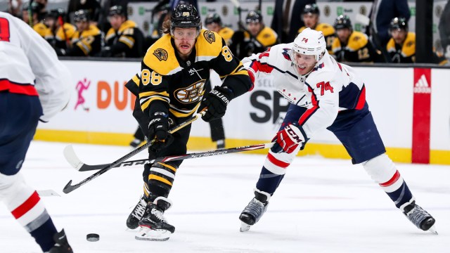 Boston Bruins winger David Pastrnak, Washington Capitals defenseman John Carlson
