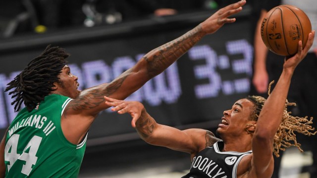 Boston Celtics center Robert Williams, Brooklyn Nets forward Nicolas Claxton
