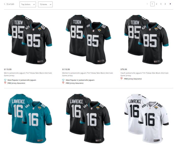 Tim Tebow Jaguars Jerseys Apparently Flying Off Shelves At NFL Shop