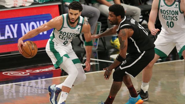 Boston Celtics forward Jayson Tatum and Brooklyn Nets guard Kyrie Irving