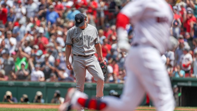 New York Yankees pitcher Gerrit Cole, Boston Red Sox designated hitter J.D. Martinez