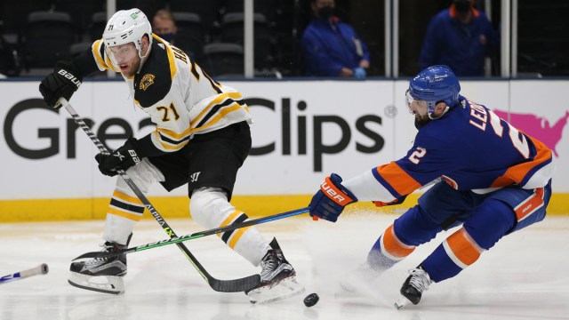 Boston Bruins winger Taylor Hall, New York Islanders defenseman Nick Leddy