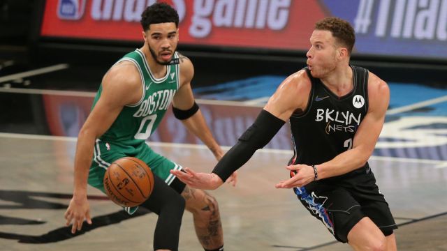 Boston Celtics forward Jayson Tatum and Brooklyn Nets forward Blake Griffin
