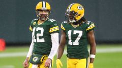 Green Bay Packers Quarterback Aaron Rodgers and wide receiver Davante Adams