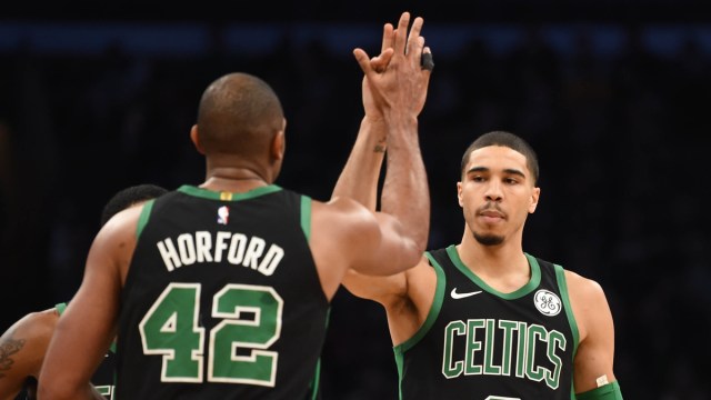Boston Celtics Guard Al Horford And Forward Jayson Tatum
