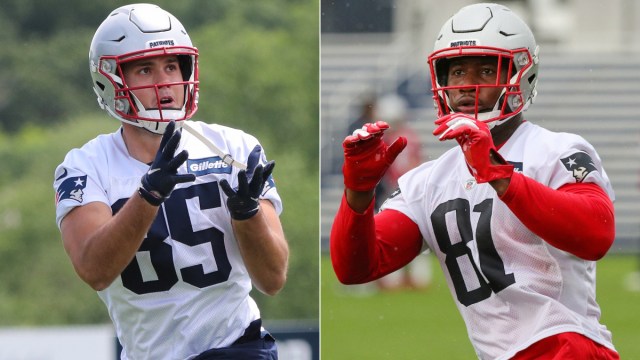 New England Patriots tight ends Hunter Henry and Jonnu Smith