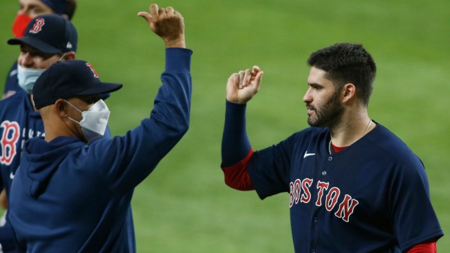 Boston Red Sox manager Alex Cora, J.D. Martinez
