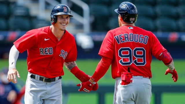 Boston Red Sox outfielders Jarren Duran and Alex Verdugo