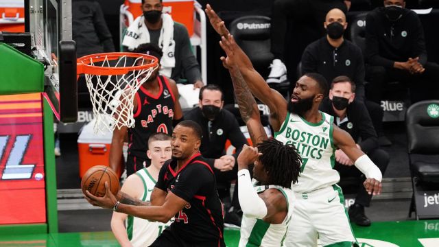 Boston Celtics guard Jaylen Brown and Robert Williams