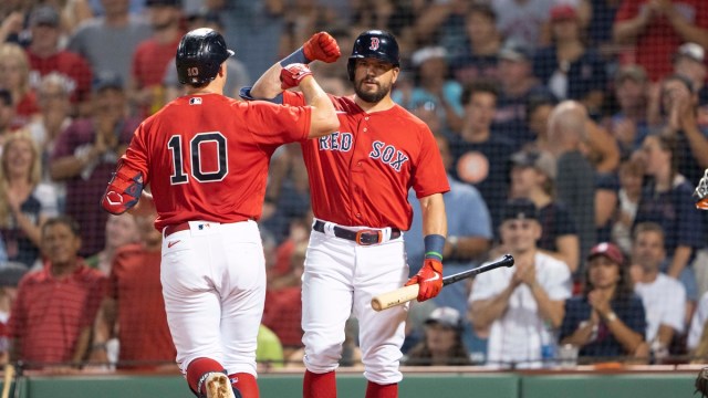 Boston Red Sox Outfielders Hunter Renfroe And Kyle Schwarber
