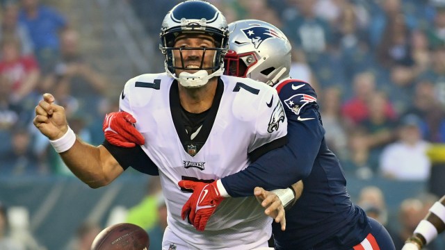 Philadelphia Eagles quarterback Joe Flacco, New England Patriots linebacker Matt Judon