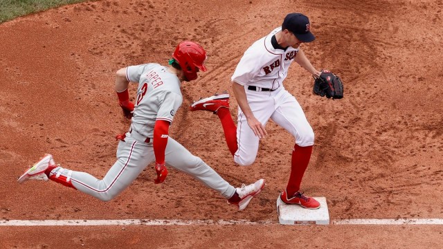 Boston Red Sox pitcher Nick Pivetta, Philadelphia Phillies outfielder Bryce Harper