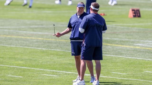 New England Patriots head coach Bill Belichick, offensive coordinator Josh McDaniels