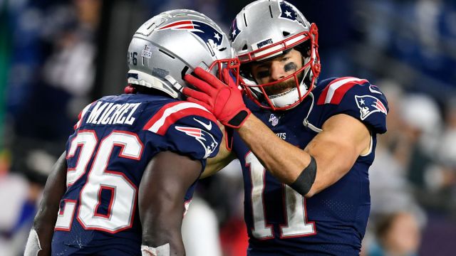 Los Angeles Rams running back Sony Michel and former New England Patriots receiver Julian Edelman