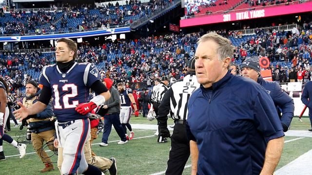 New England Patriots head coach Bill Belichick And Tampa Bay Buccaneers quarterback Tom Brady