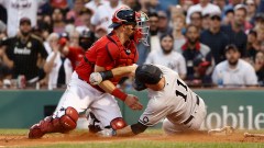 Boston Red Sox catcher Christian Vázquez, New York Yankees outfielder Brett Gardner