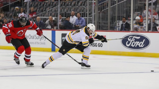 Boston Bruins winger Jakub Lauko, New Jersey Devils defenseman PK Subban
