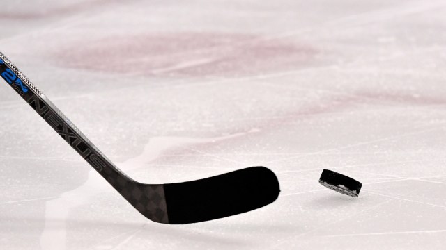 A general view of a hockey puck