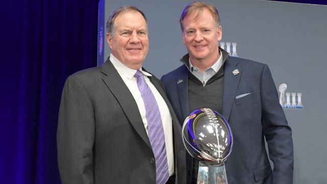 New England Patriots head coach Bill Belichick and NFL commissioner Roger Goodell