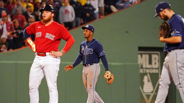 Boston Red Sox outfielder Alex Verdugo and Tampa Bay Rays shortstop Wander Franco