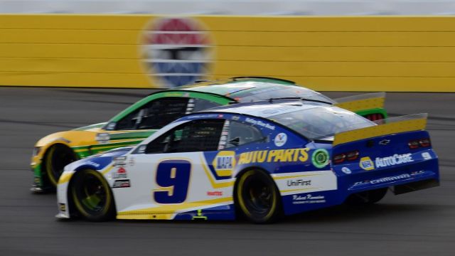 NASCAR drivers Chase Elliott and Kevin Harvick